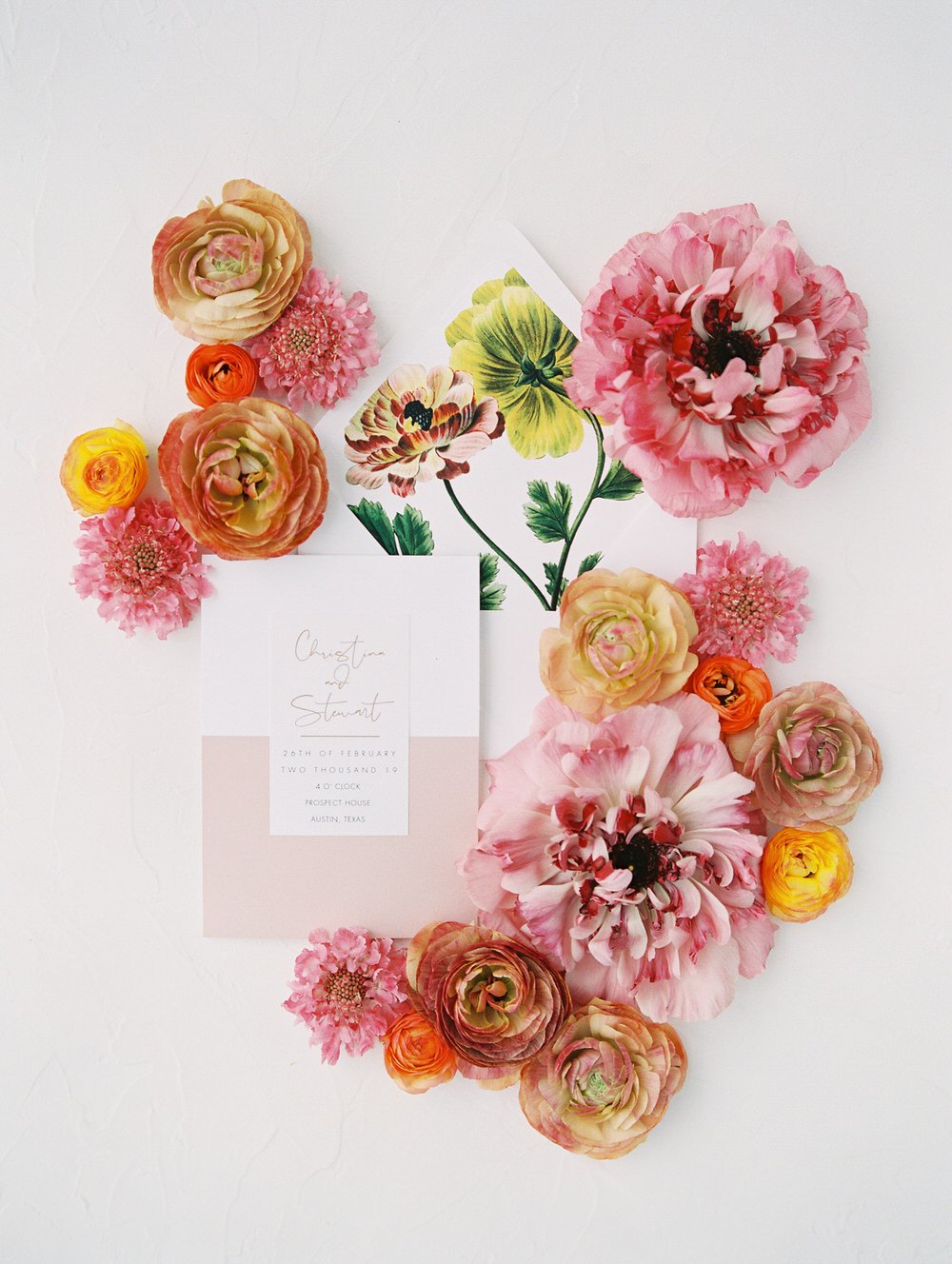 contemporary colors in wedding stationery